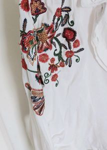 White Embroidery Tops
