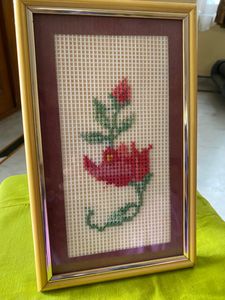 Cross Stitch In A Glass Frame