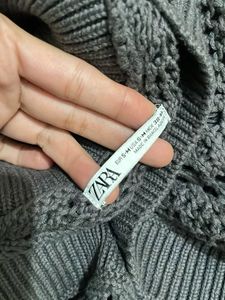 ZARA oversized Grey Knit Cardigan