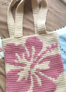 °❀⋆࿔*:･Crochet Hibiscus Tote°❀⋆࿔*:･