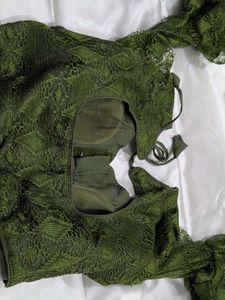 Green Blouse with Embroidery