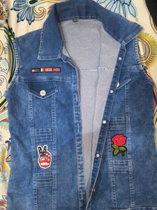 Denim Vest with Patches