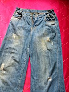 Blue Denim Baggy Jeans