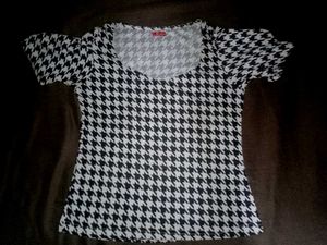 Houndstooth Print Top