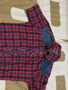 Red Plaid Short Sleeve Shirt