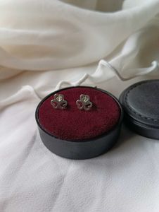 Pure Silver Clover Stud Earrings