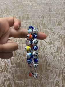 evil eye round beaded bracelet