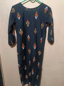 Black Cotton Kurta