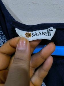 Blue Anarkali Slit Kurti.