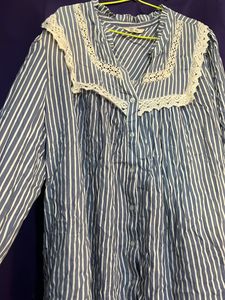 Crochet lace Detailed Casual Blouson Shirt