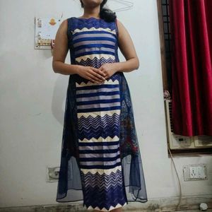 Striped Blue Ethnic Dress
