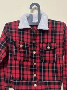 Red Plaid Sherpa Jacket