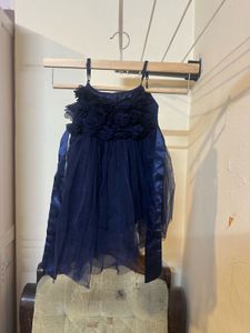 Navy Blue Flower Girl Dress