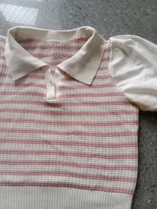 Korean Cute Pink Crop Top
