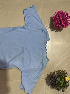 Cute Blue Ruffle Tee