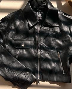 cropped leather jacket