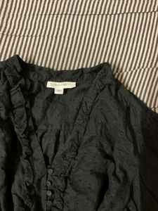 Elegant Black Ruffle Blouse