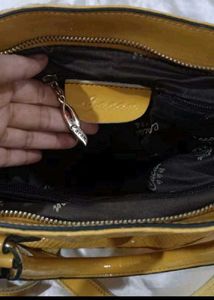 Yellow Snakeskin Satchel