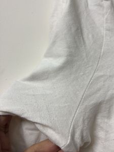 White Round Neck Top