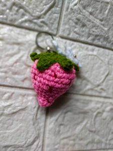 Crochet Strawberry keychain
