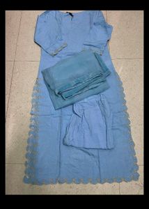 Blue Kurta Set With Dupatta