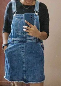 Zudio WomenDenim Adjustable Buckle Pinafore Dress