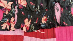 Floral Print Smocked Top