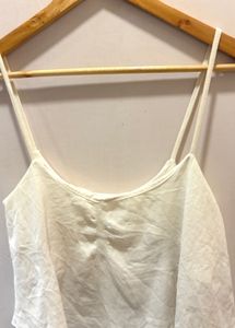 Bershka White Flowy Top