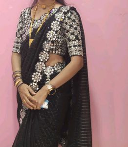 Party Wear Black Saree