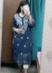 Elegant Blue Embroidered Kurta
