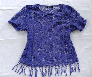 Purple Fringe Lace Top 💜
