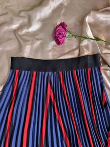 H&amp;M Striped Pleated Skirt