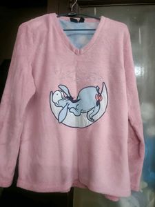 Beautiful Pink Towel Fabric Sweatshirt In Xl Size