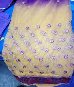 Embroidered Sequel Saare With Blouse And Peticoat