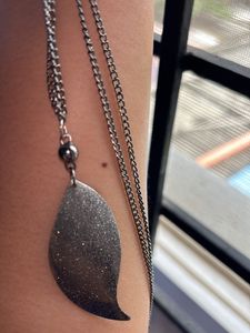 Black Metal Long Chain With Locket