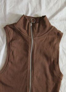 Nuon Taupe Ribbed Tshirt
