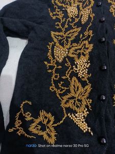 💥Sale💥Only For 24 Hrs.🔥Embroidery Woolen Black