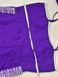 Purple Embellished A-line Kurta Set