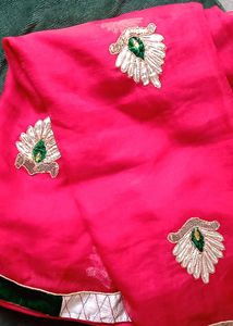 Partywear Red Saree