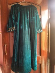 Velvet Kurta with Embroidery