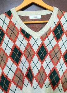 Argyle Knit Sweater Vest
