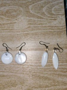 White Earrings Set