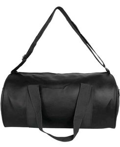 Black Faux Leather Duffle Bag
