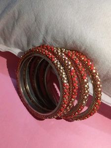Pink &amp; Gold Bangle Set