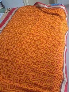 Yellow Bandhni Pallu And Red ♥️ Saree