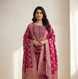 Pink Embroidered Salwar Kameez Suit