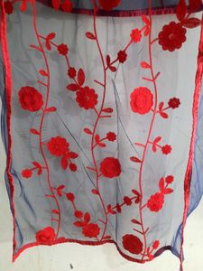 Red Floral Dupatta