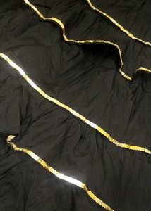 Black &amp; Gold Tiered Midi Skirt