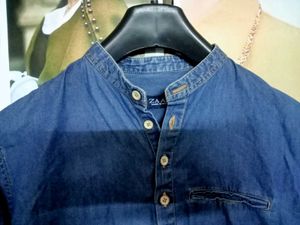 Denim Short Kurta Shirt