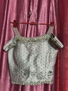 Elegant silver Lehenga Choli Set